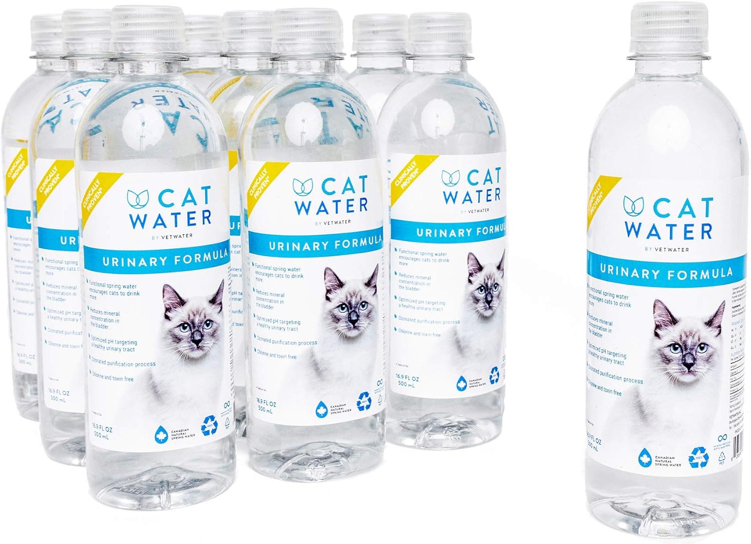 CATWATER by VETWATER | ph-Balanced and Mineral-Free Cat Water | Clinically Proven Urinary Formula | Helps Prevent Cat Urinary Issues, FLUTD| 16.9 oz, 12-Pack