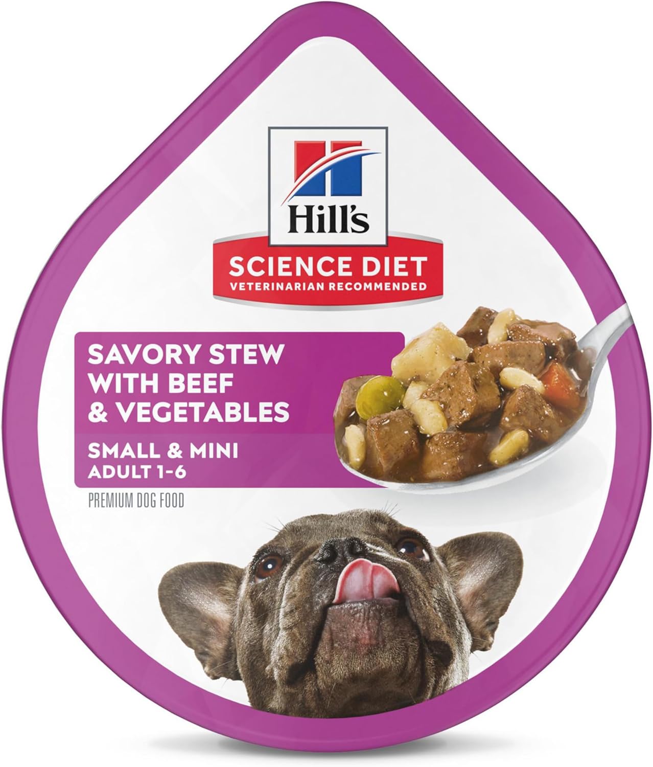 Hill's Science Diet Small & Mini, Adult 1-6, Small & Mini Breeds Premium Nutrition, Wet Dog Food, Beef & Vegetables Stew, 3.5 oz Tray, Case of 12