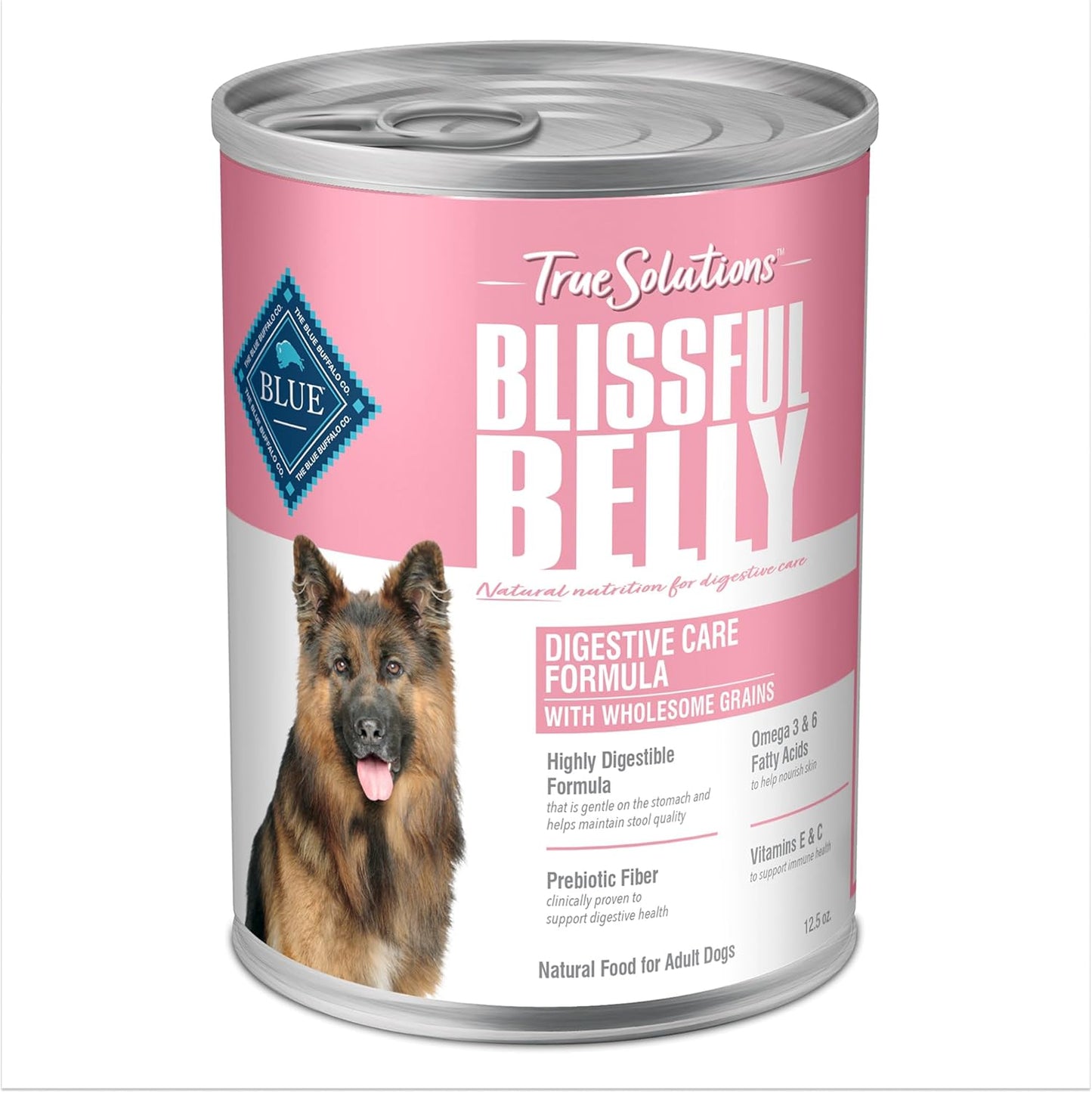 Blue Buffalo True Solutions Blissful Belly Wet Dog Food, Digestive Care Formula, Helps Maintain Stool Quality, 12.5-oz. Cans (12 Count)