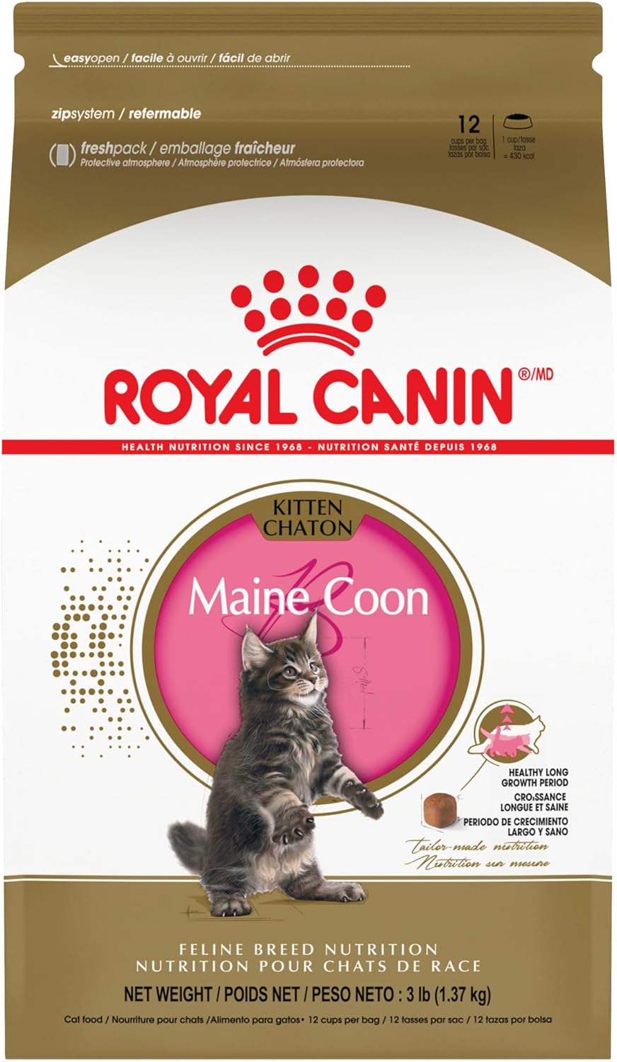 Royal Canin Maine Coon Breed Dry Kitten Food, 3 lb bag