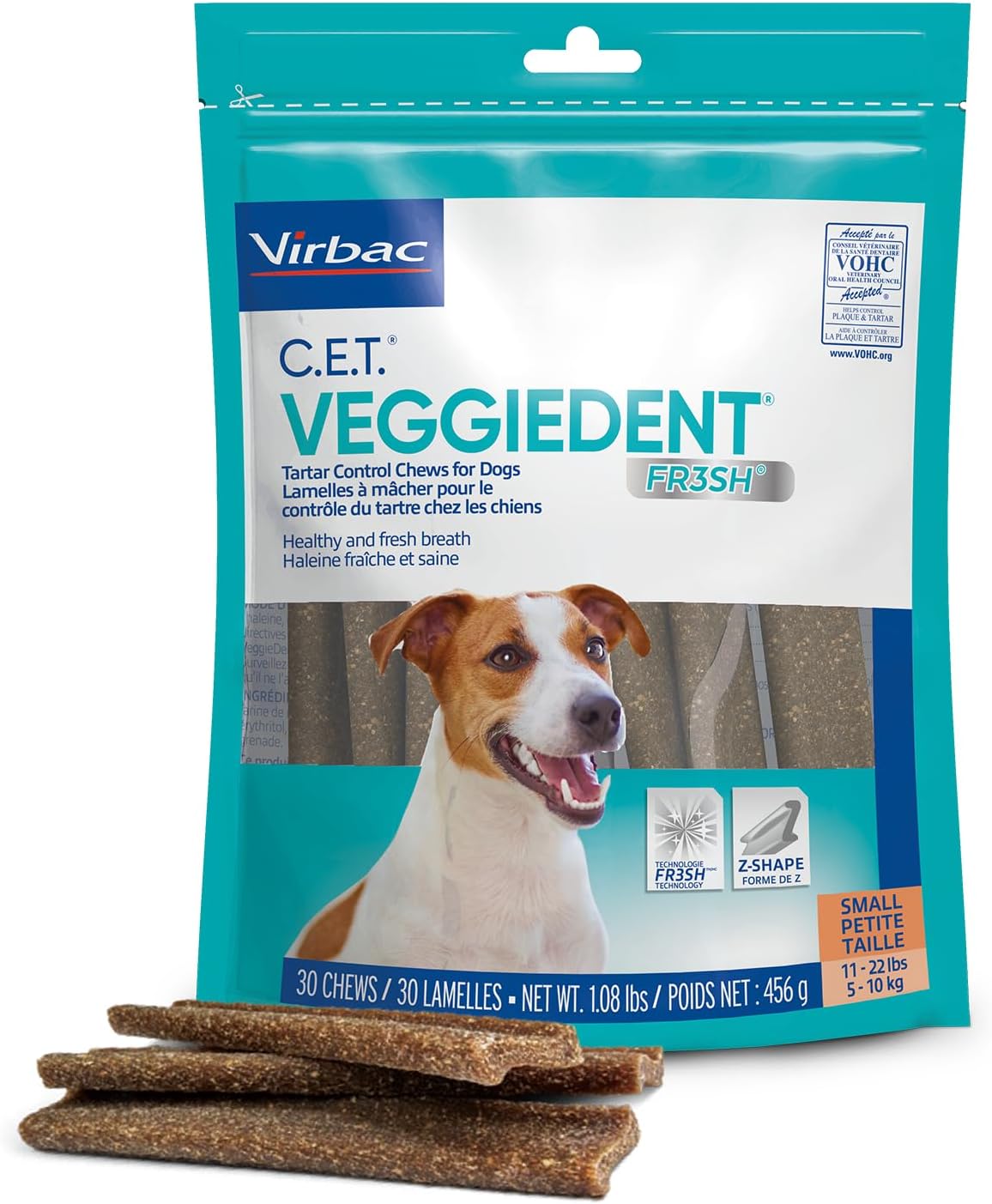 Virbac CET VEGGIEDENT FR3SH Tartar Control Chews for Dogs