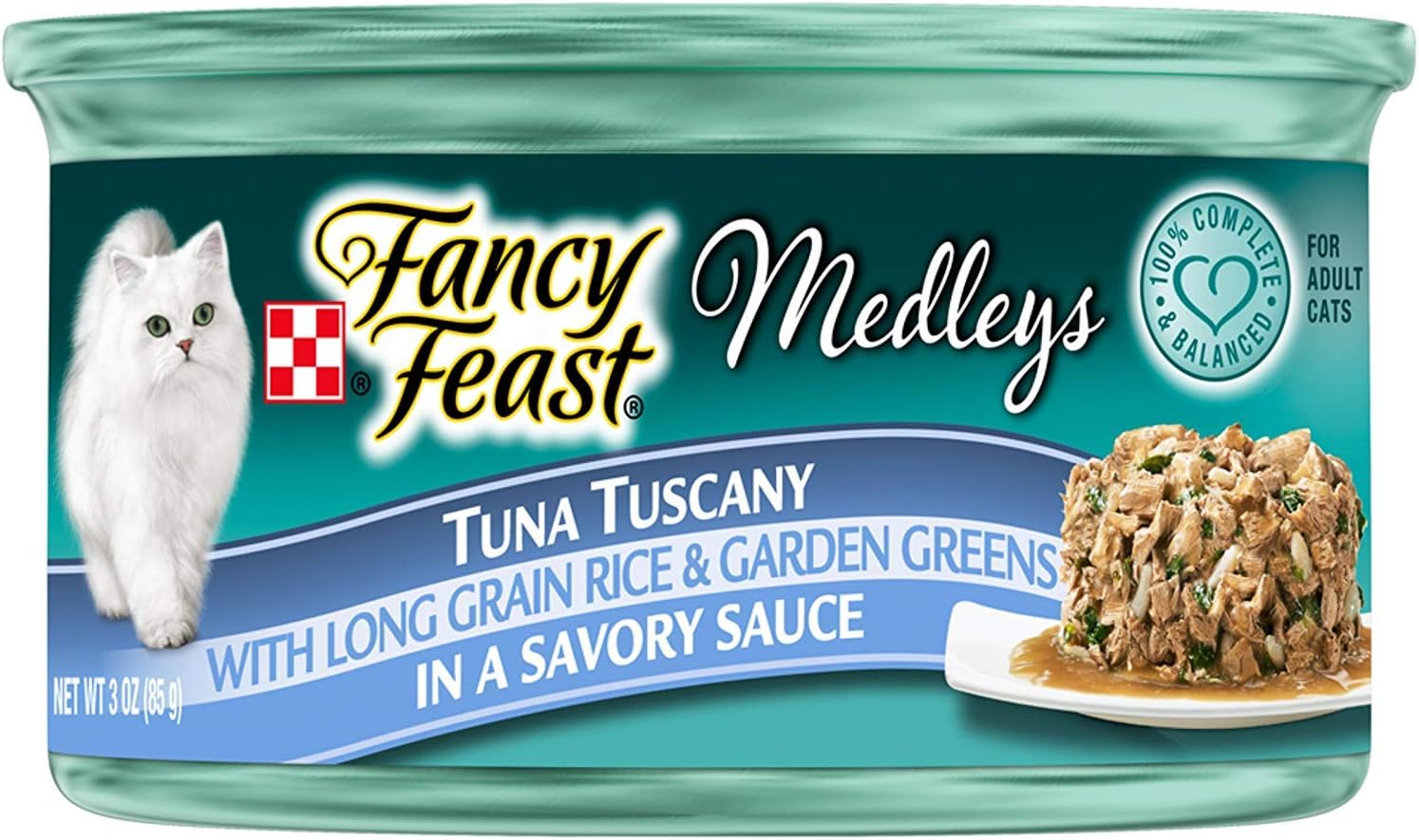 Purina Fancy Feast Wet Cat Food, Medleys Tuna Tuscany With Long Grain Rice & Greens in Savory Sauce - (Pack of 24) 3 oz. Cans