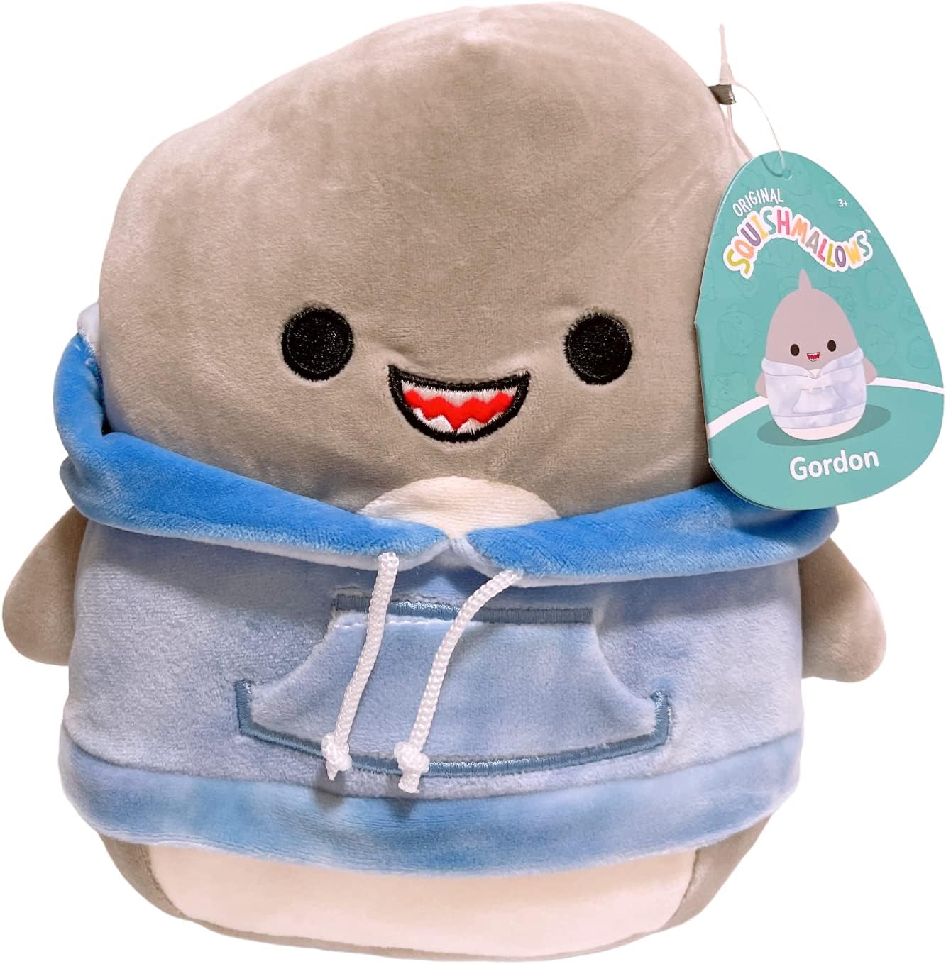 Squishmallows Hoodie Animal Squad Plush Toy (8" Gordon The Shark)