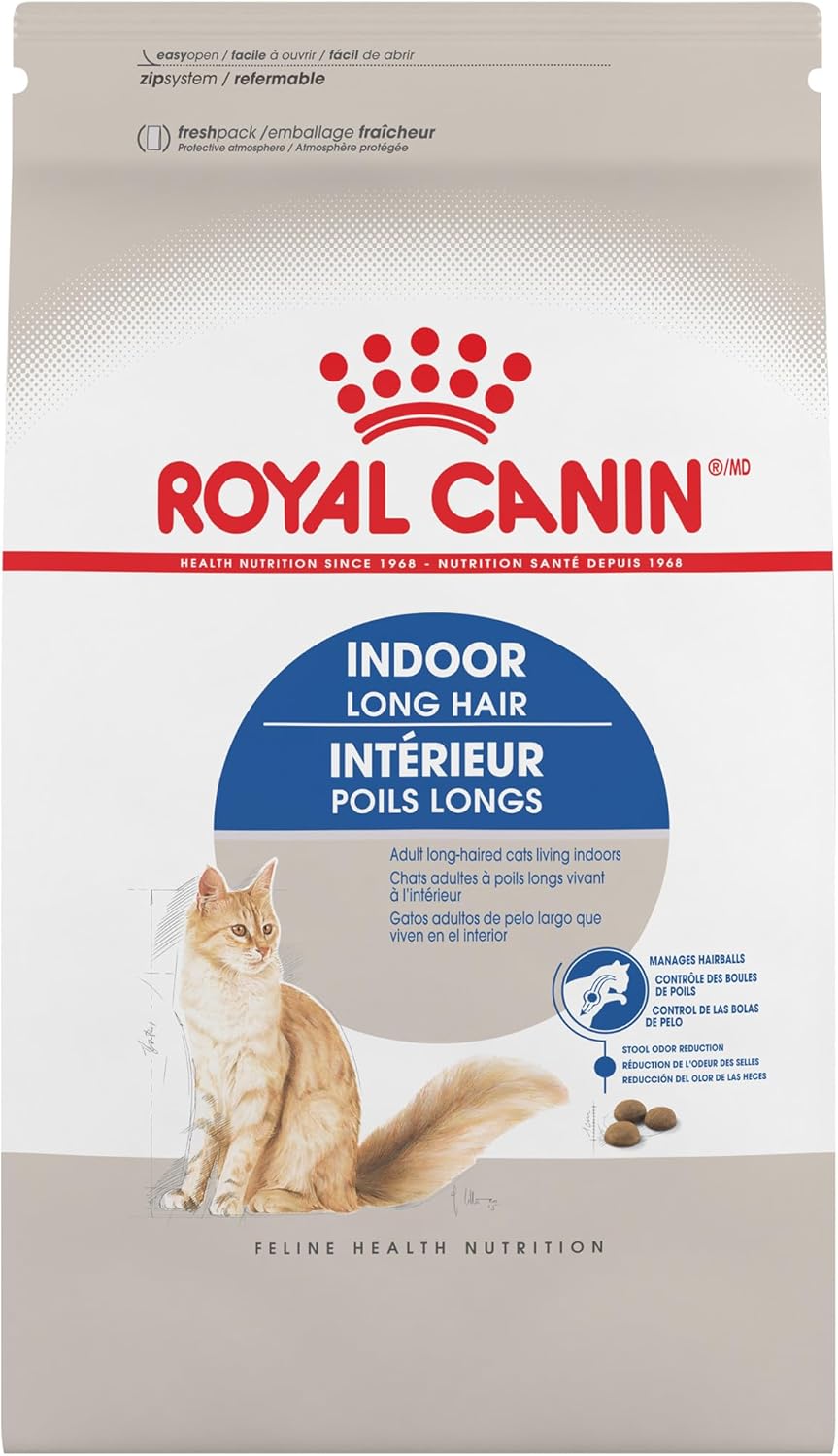 Royal Canin Indoor Long Hair Adult Dry Cat Food, 6 lb bag