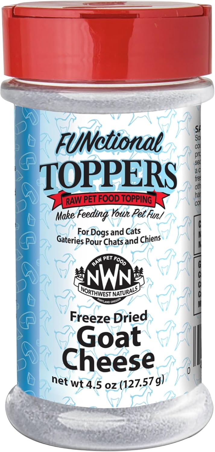 Northwest Naturals Freeze-Dried Goat Cheese Functional Topper - for Dogs & Cats - Healthy, 1 Ingredient, Human Grade Ingredients, All Natural - 4.5 Oz (Pack of 1)