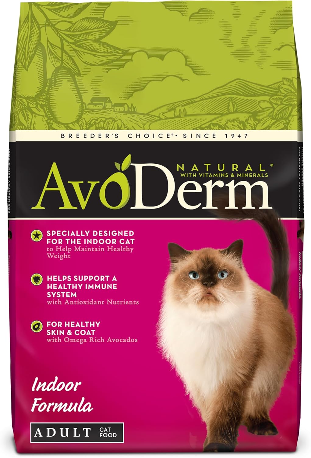 AvoDerm Indoor Formula Dry Cat Food, 11lb bag