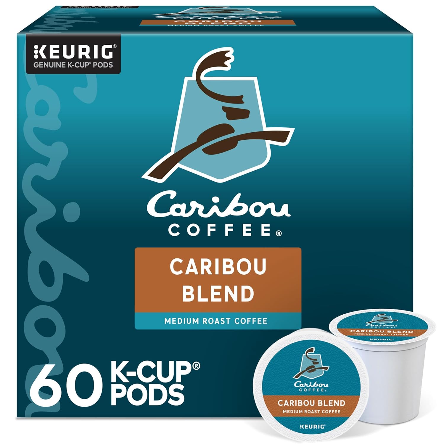 Caribou Coffee Caribou Blend Keurig Single-Serve K-Cup Pod, Medium Roast Coffee, 60 Count (6 Packs of 10)