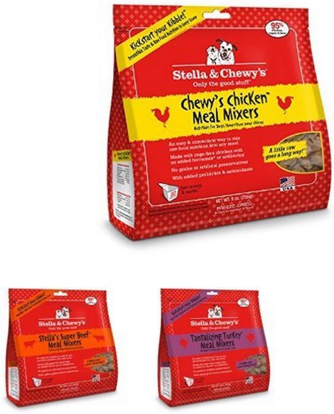 Product Title: Stella & Chewy's Freeze-Dried Raw Chewy's Chicken Meal Mixers Dog Food Topper, 8 oz. Bag