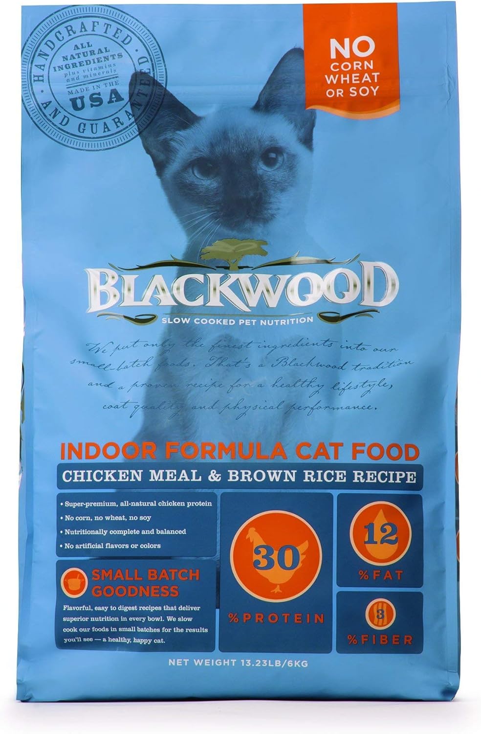 Blackwood Pet Cat Food Made In USA [Super Premium Dry Cat Food For Adult, Indoor, and Senior Cats], Chicken Meal and Brown Rice Recipe