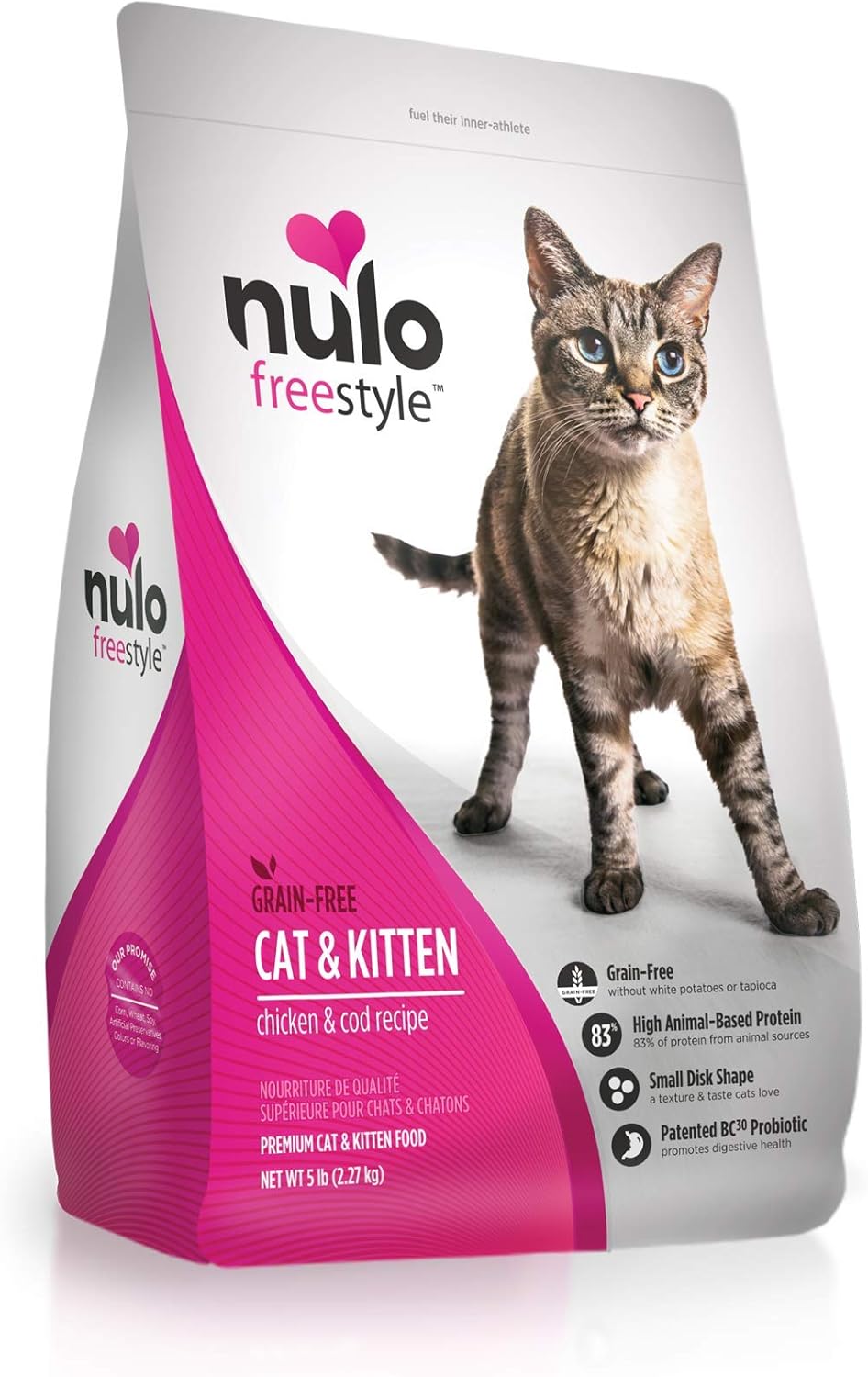 Nulo Adult & Kitten Grain Free Dry Cat Food With Bc30 Probiotic (Chicken, 5Lb Bag)