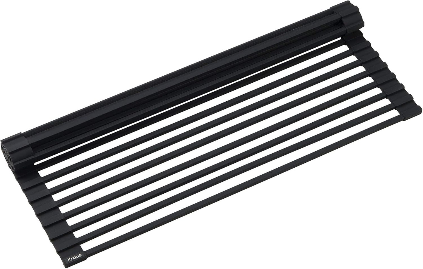 Kraus 20.5 in. Over Sink Roll Up Dish Drying Rack in Jet Black