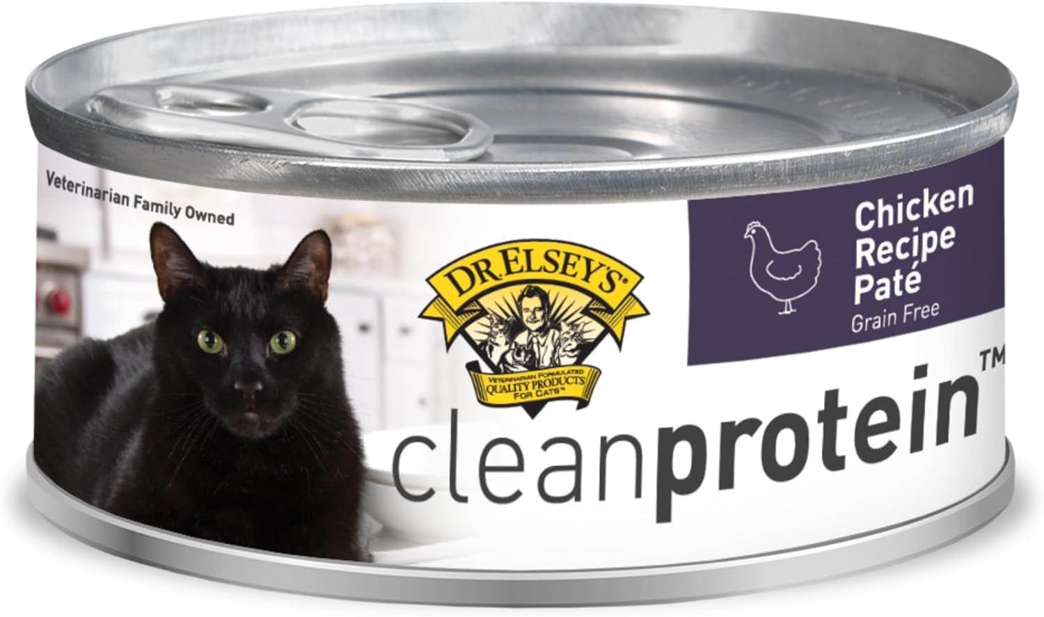 Dr. Elsey's cleanprotein Chicken Recipe Wet Cat Food, Pate 5.3 oz cans (Pack of 24)