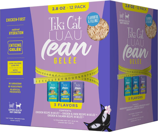 Tiki Cat Luau Lean Gelee Wet Cat Food, Variety Pack, 2.8 oz Pouch (12 Count)