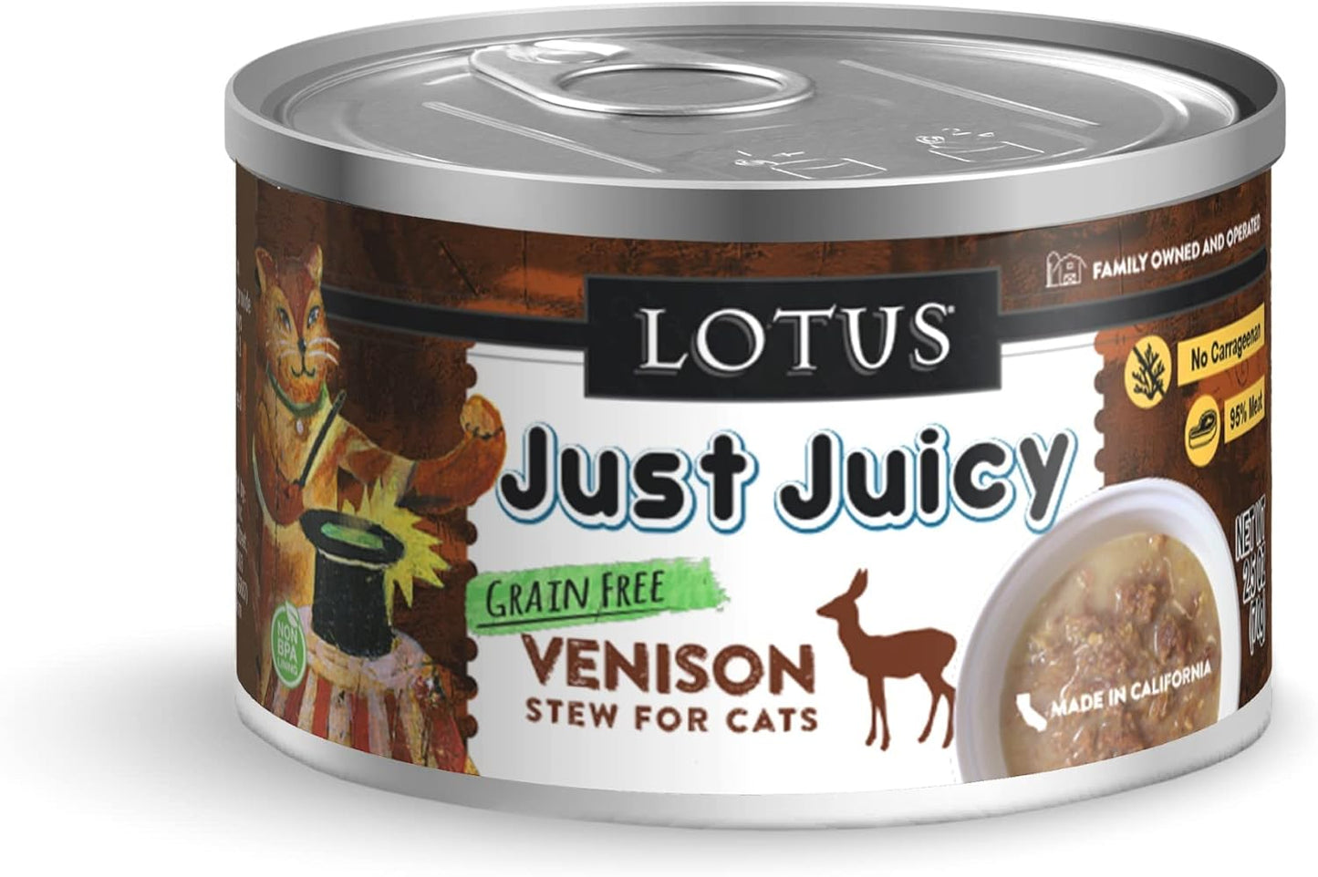 Lotus 2.5 Oz Cat Just Juicy Venison Stew (Case Of 24), One Size