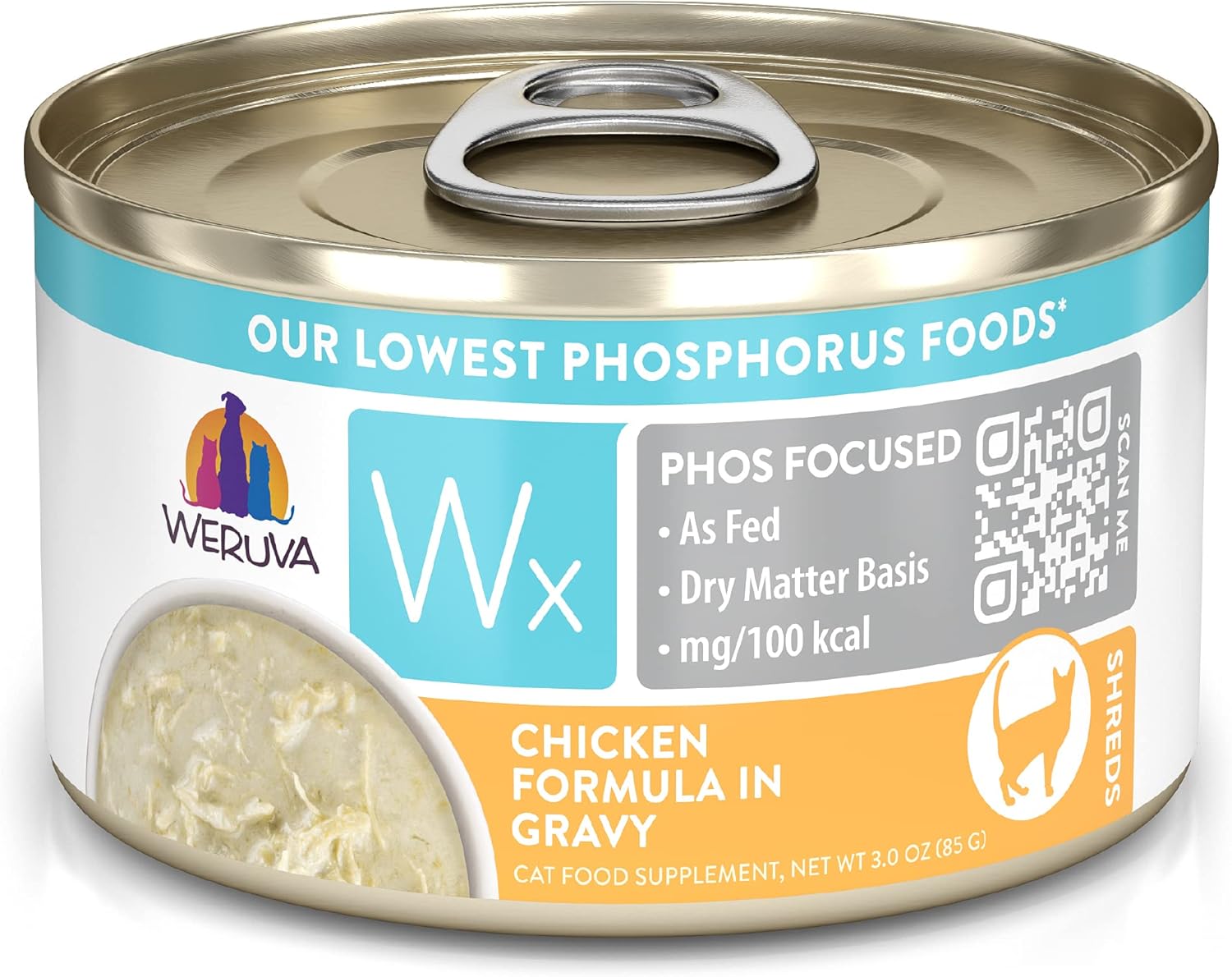 Weruva Wx Phos Focused, Chicken Formula in Gravy, 3oz Can (Pack of 12)