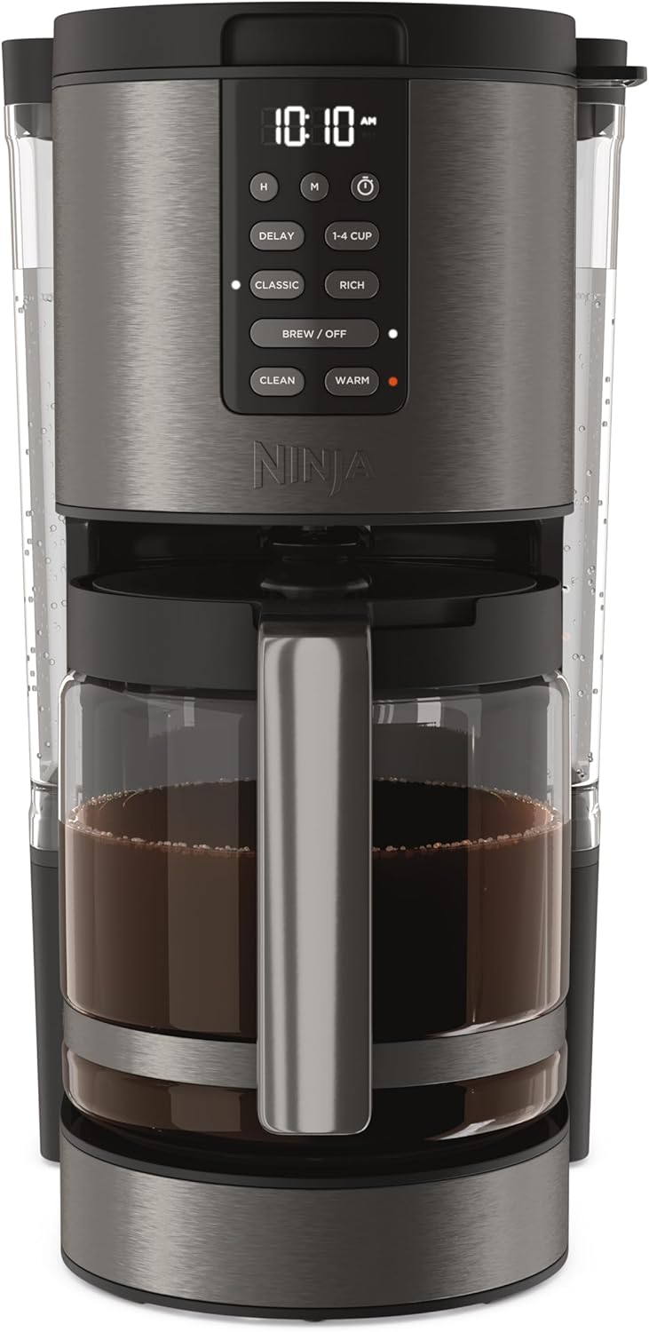 Ninja Programmable XL 14-Cup Coffee Maker PRO, 14-Cup Glass Carafe, Freshness Timer, with Permanent Filter, Black Stainless Steel, DCM201BK