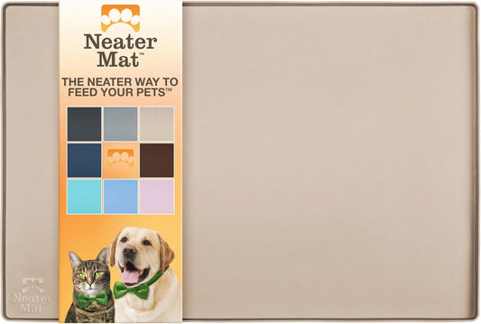 Neater Pet Brands Neater Mat Pet Mats for Food and Water, Dog Bowl Mat Waterproof Silicone, Pet Mat for Dog or Cat, Dog Food Mats for Floors Waterproof, Dog Water Mat & Dog Food Mat with Raised Edge