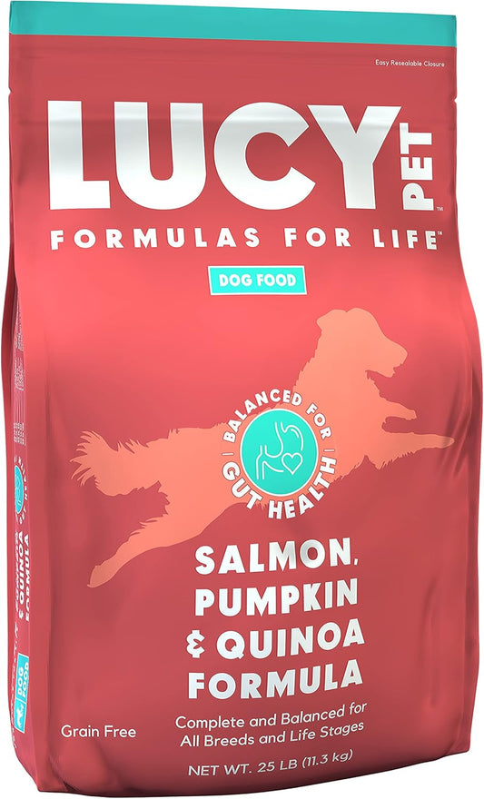 Lucy Pet Formulas for Life Salmon, Pumpkin, & Quinoa Dry Dog Food, All Life Stages, Digestive Health, Sensitive Stomach & Skin, 25lb bag