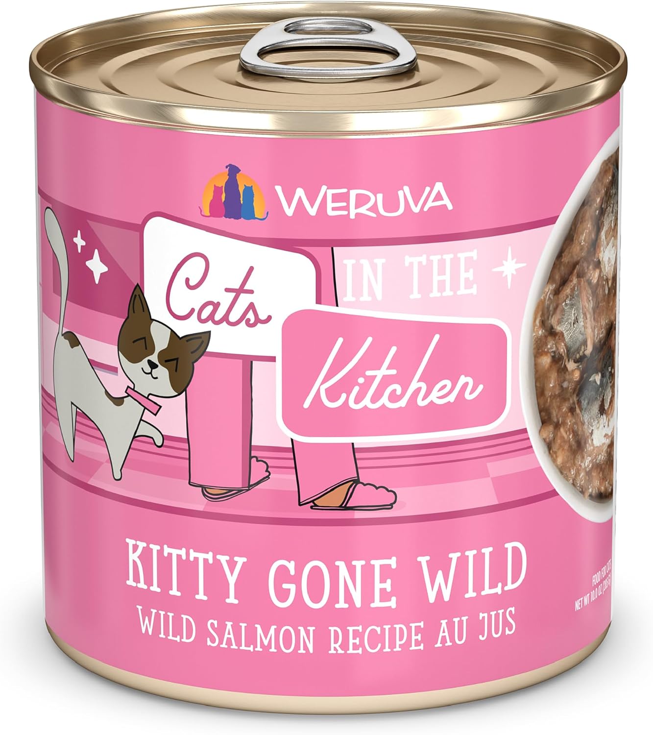 Weruva Cats in The Kitchen, Kitty Gone Wild Wet Cat Food, 10oz Can (Pack of 12)