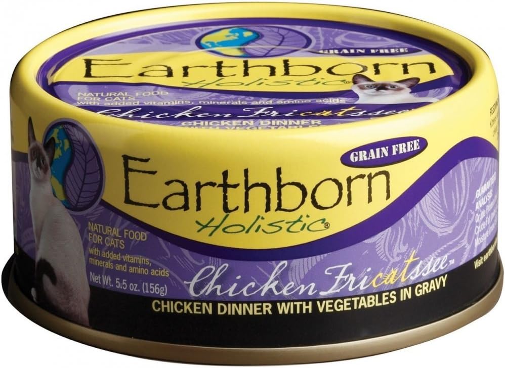 Earthborn Holistic Chicken Fricatssee Grain-Free Moist Cat Food Purple 24 Count (Pack of 1)