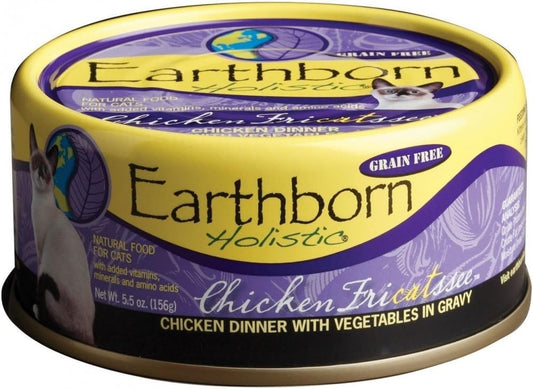 Earthborn Holistic Chicken Fricatssee Grain-Free Moist Cat Food Purple 24 Count (Pack of 1)