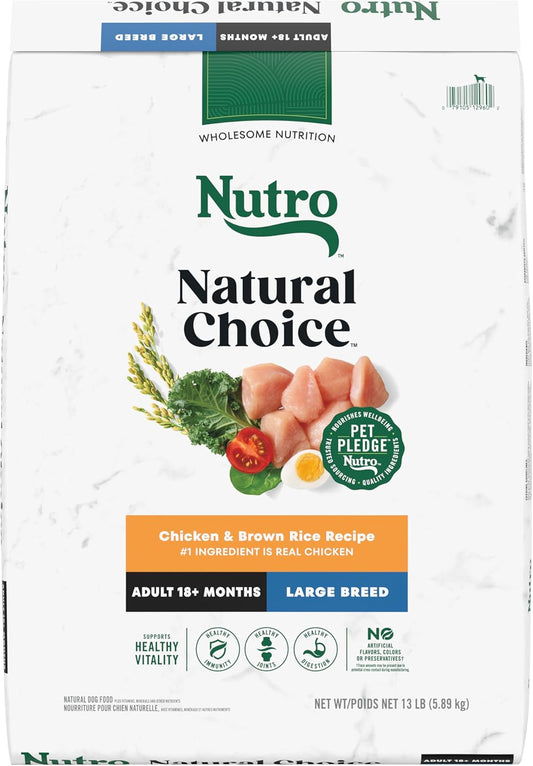 Nutro Natural Choice Adult Large Breed Dry Dog Food, Chicken and Brown Rice Recipe, 13 lbs.