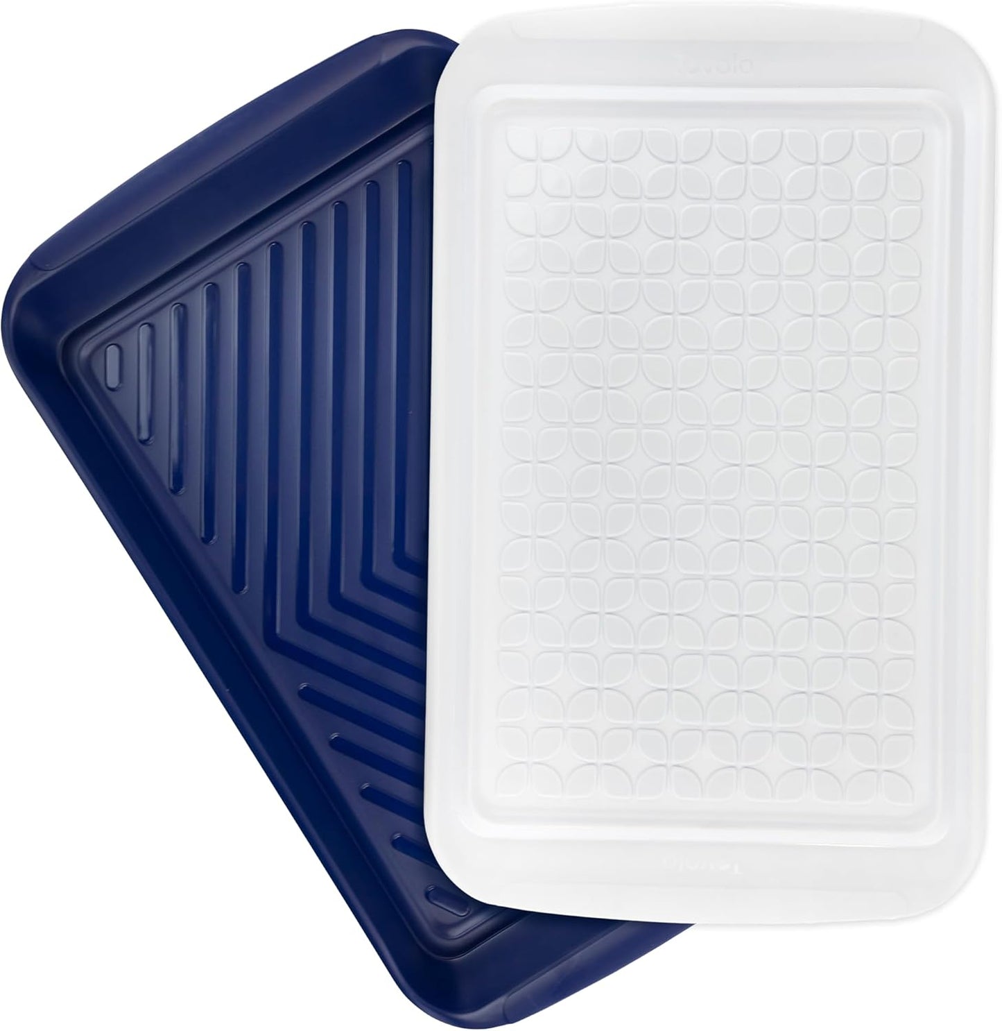 Tovolo Marinade Container with Lid, Large (Blue\/White) - BBQ Prep Tub & Marinating Container with Lid for Kitchen, Grill, Meal Prep, Smoker, Griddle & Barbeque - Dishwasher-Safe Melamine Marinade Tray