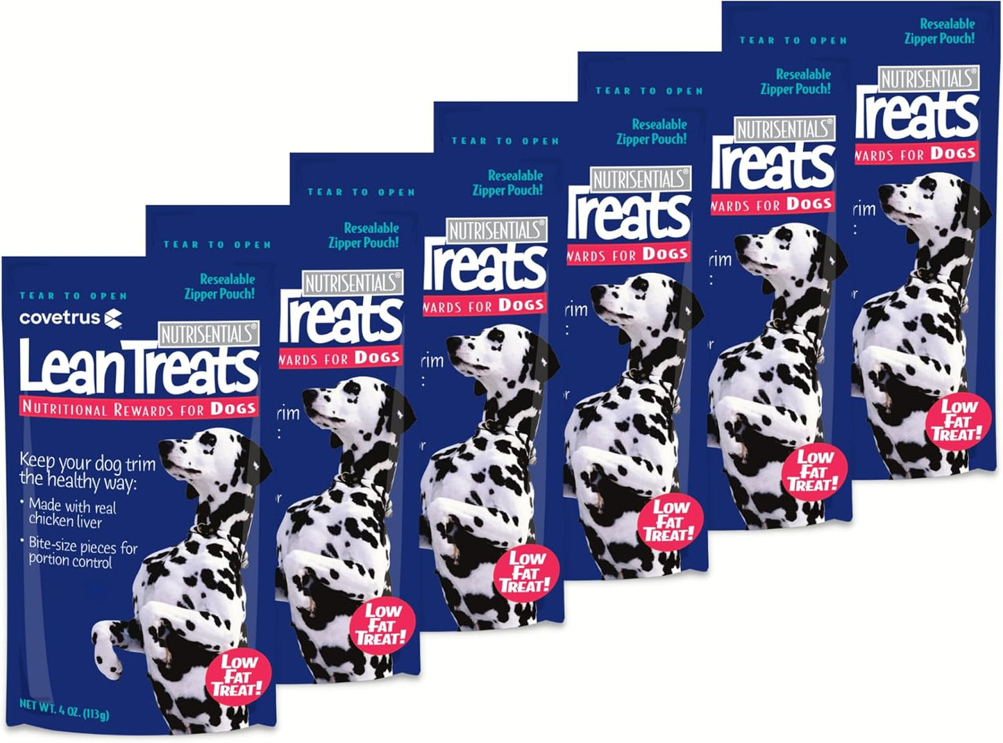 Covetrus Nutrisential Lean Treats for Dogs - Soft Dog Treats for Small & Medium Dogs - Nutritional Low Fat Bite Size K9 Treats - Chicken Flavor - 6 Pack - 4oz