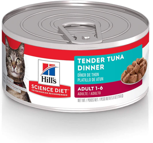 Hill's Science Diet Adult 1-6, Adult 1-6 Premium Nutrition, Wet Cat Food, Tuna Stew, 5.5 oz Can, Case of 24