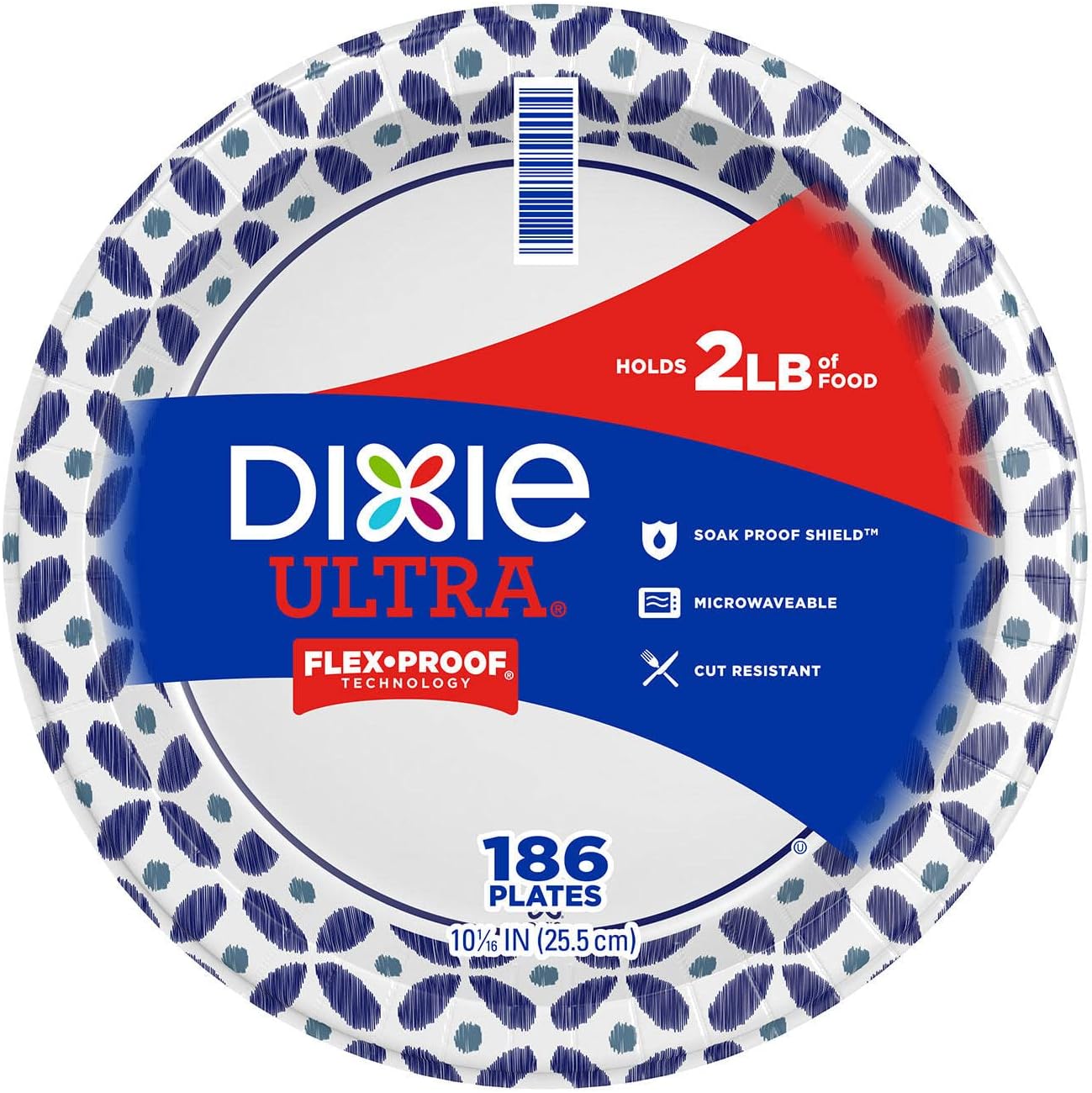 Dixie Ultra Heavyweight Dinner Paper Plates (10", 186 ct.), Large, White