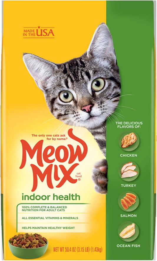 Meow Mix Indoor Formula Dry Cat Food, 3.15 Pound Bag (Pack of 4)