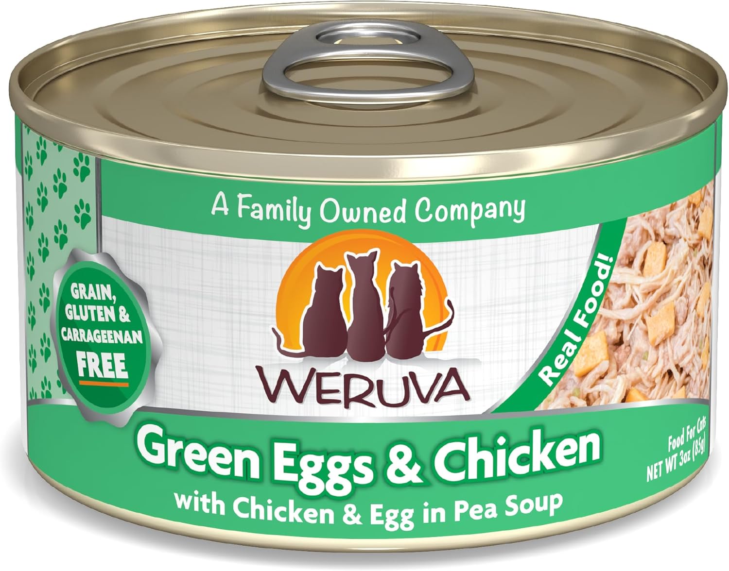 Weruva Classic Cat Food, Green Eggs & Chicken with Chicken Breast & Egg in Pea Soup, 3oz Can (Pack of 24)