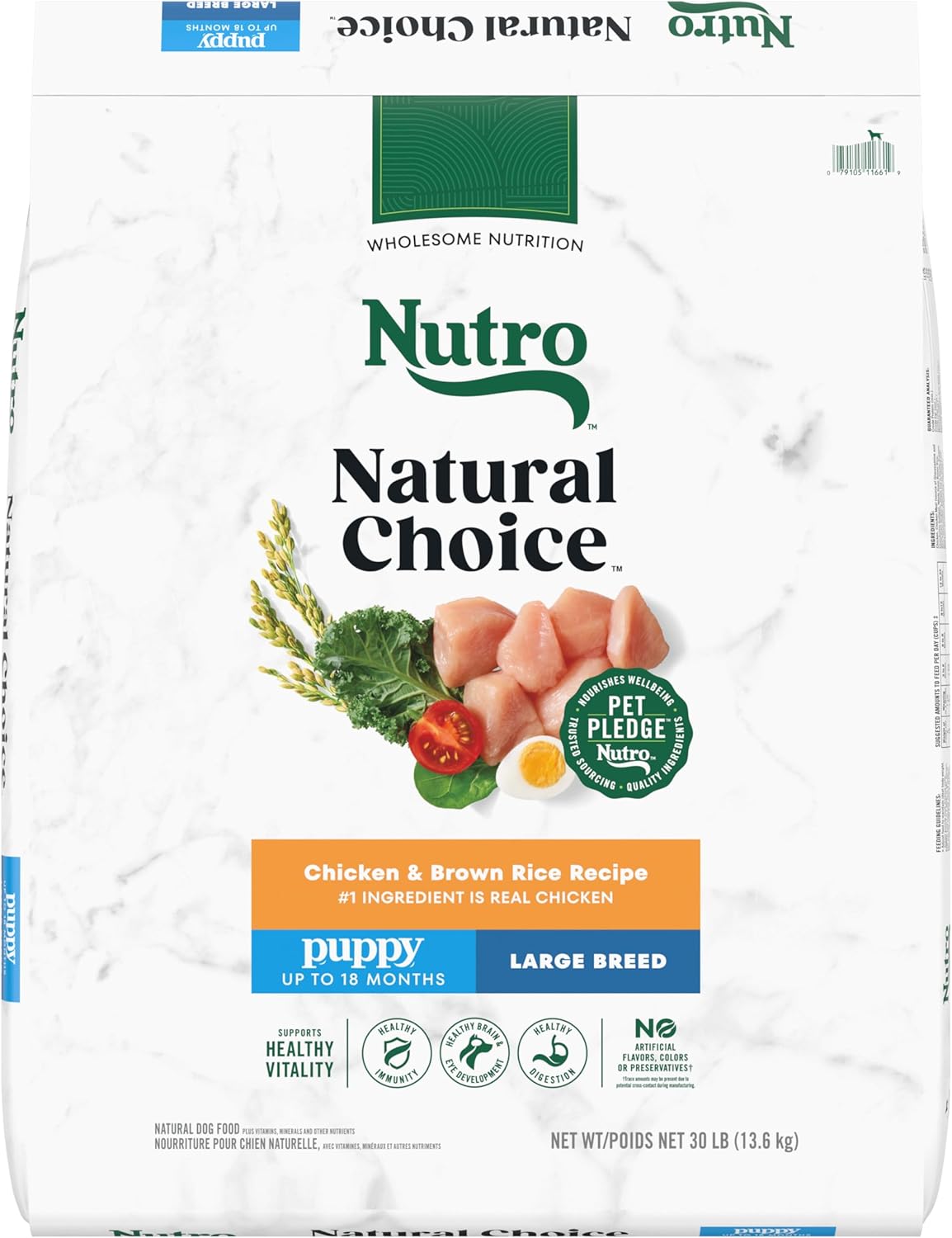 Nutro Natural Choice Large Breed Puppy Dry Dog Food, Chicken and Brown Rice Recipe, 30 lbs.