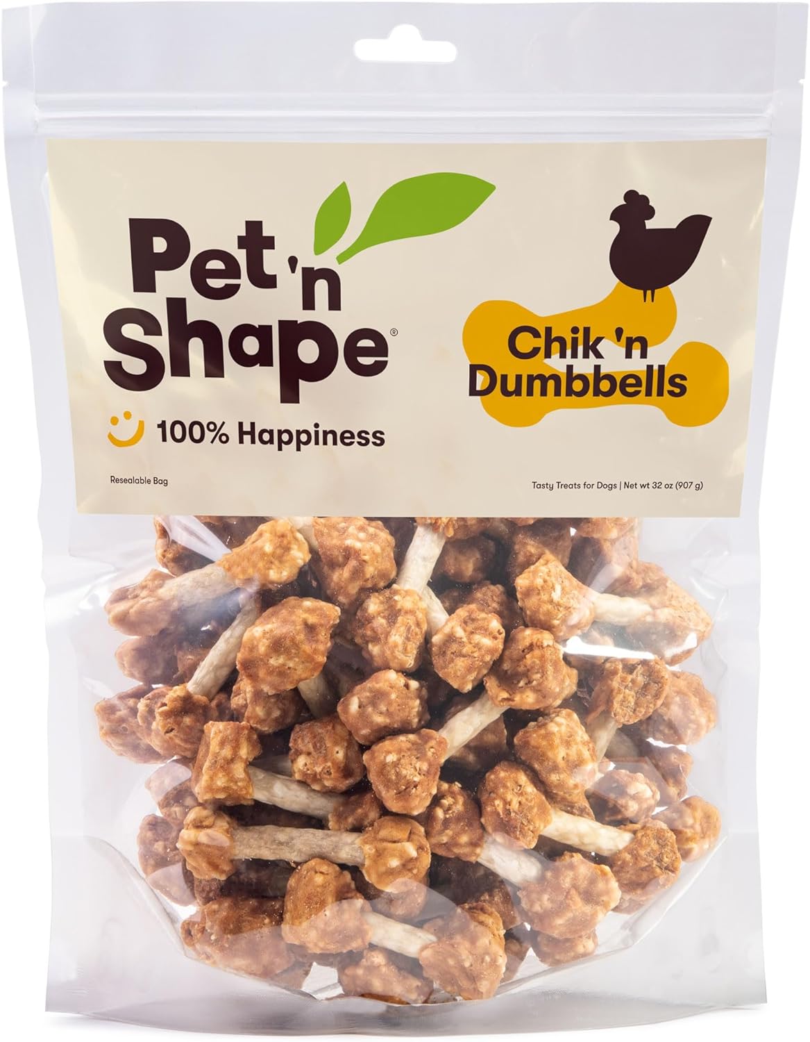 Pet 'n Shape Chik 'N Rice Dumbbells - All Natural Dog Treats, Chicken, 32 oz