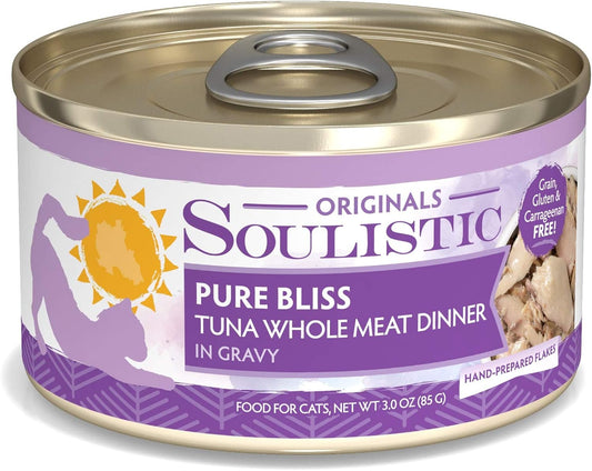 Soulistic Originals Pure Bliss Tuna Whole Meat Dinner in Gravy Wet Cat Food, 3 oz., Case of 12