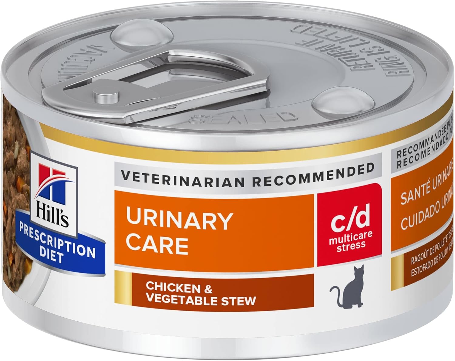 Hill's Prescription Diet c\/d Multicare Stress Urinary Care Chicken & Vegetable Stew Canned Cat Food, 2.9 oz, 24-pack wet food