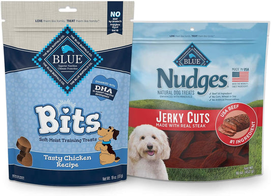 Blue Buffalo Dog Treats Variety Bundle, Steak and Chicken