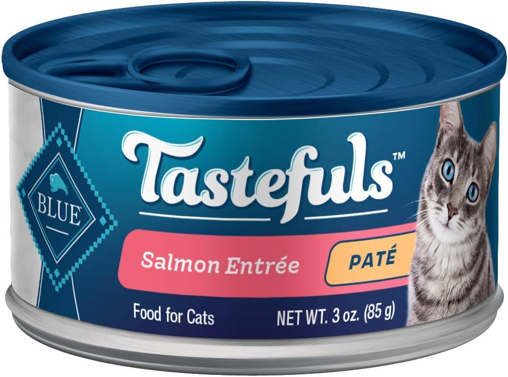 Blue Buffalo Tastefuls Wet Cat Food Paté, Made with Natural Ingredients, Salmon Entrée, 3-oz Cans (24 Count)