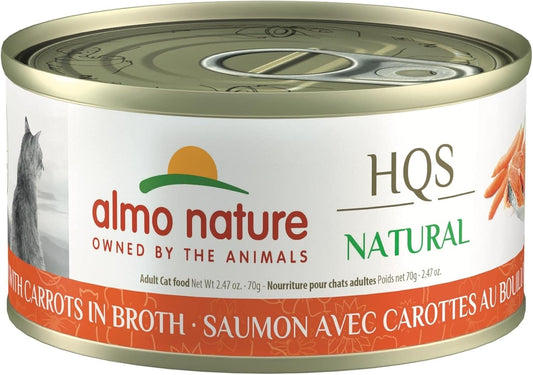 Almo Nature HQS Natural Wet Cat Food Salmon with Carrots in broth 2.47 oz (Pack of 24)