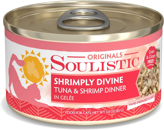 Soulistic Originals Shrimply Divine Tuna & Shrimp Dinner in Gelee Wet Cat Food, 3 oz., Case of 12