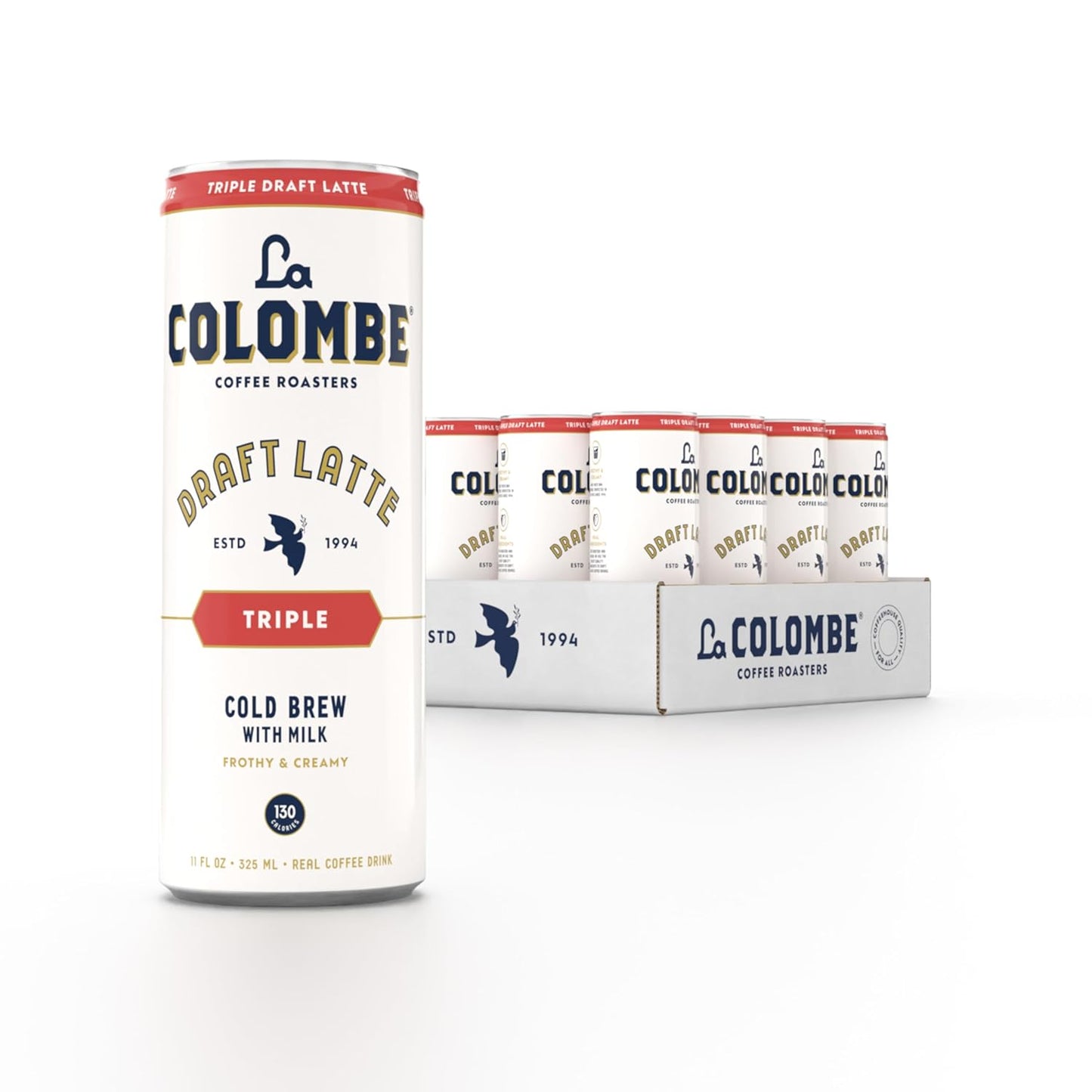 La Colombe Coffee, Triple Draft Latte, 11 fl oz Cans (Pack of 12), Coffeehouse Quality Cold Brew, Specialty Grade Coffee Beans, Ready-to-Drink On-the-Go