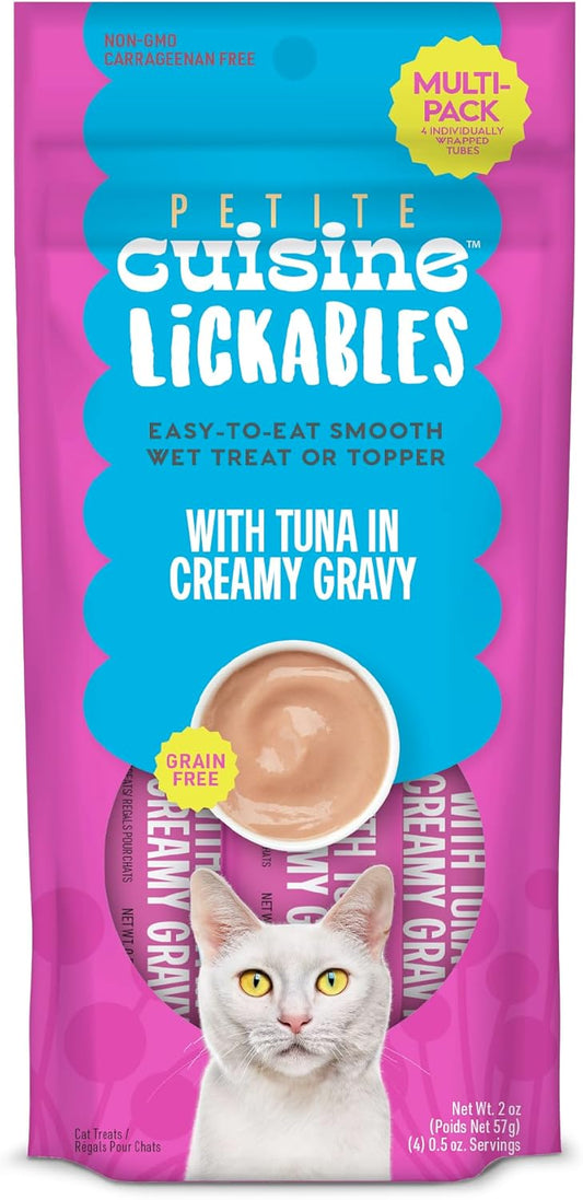 PETITE CUISINE Lickables Wet Cat Food, Tuna in Creamy Gravy, 2 oz. Pouch (12 Count)