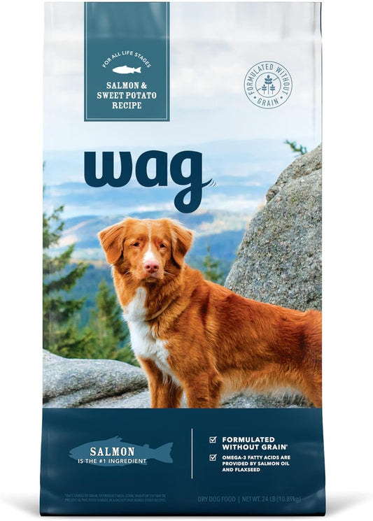 Amazon Brand - Wag Dry Dog Food Salmon & Sweet Potato, Grain Free 24 lb Bag