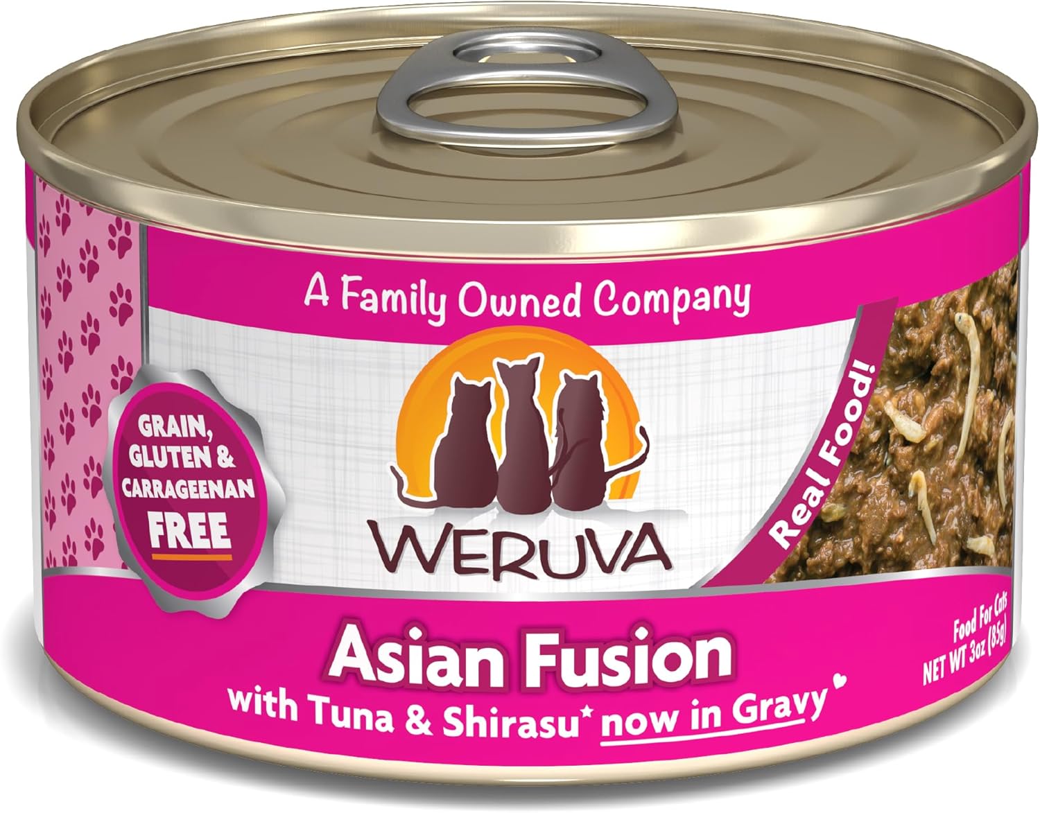 Weruva Classic Cat Food, Asian Fusion with Tuna & Shirasu in Gravy, 3oz Can (Pack of 24)