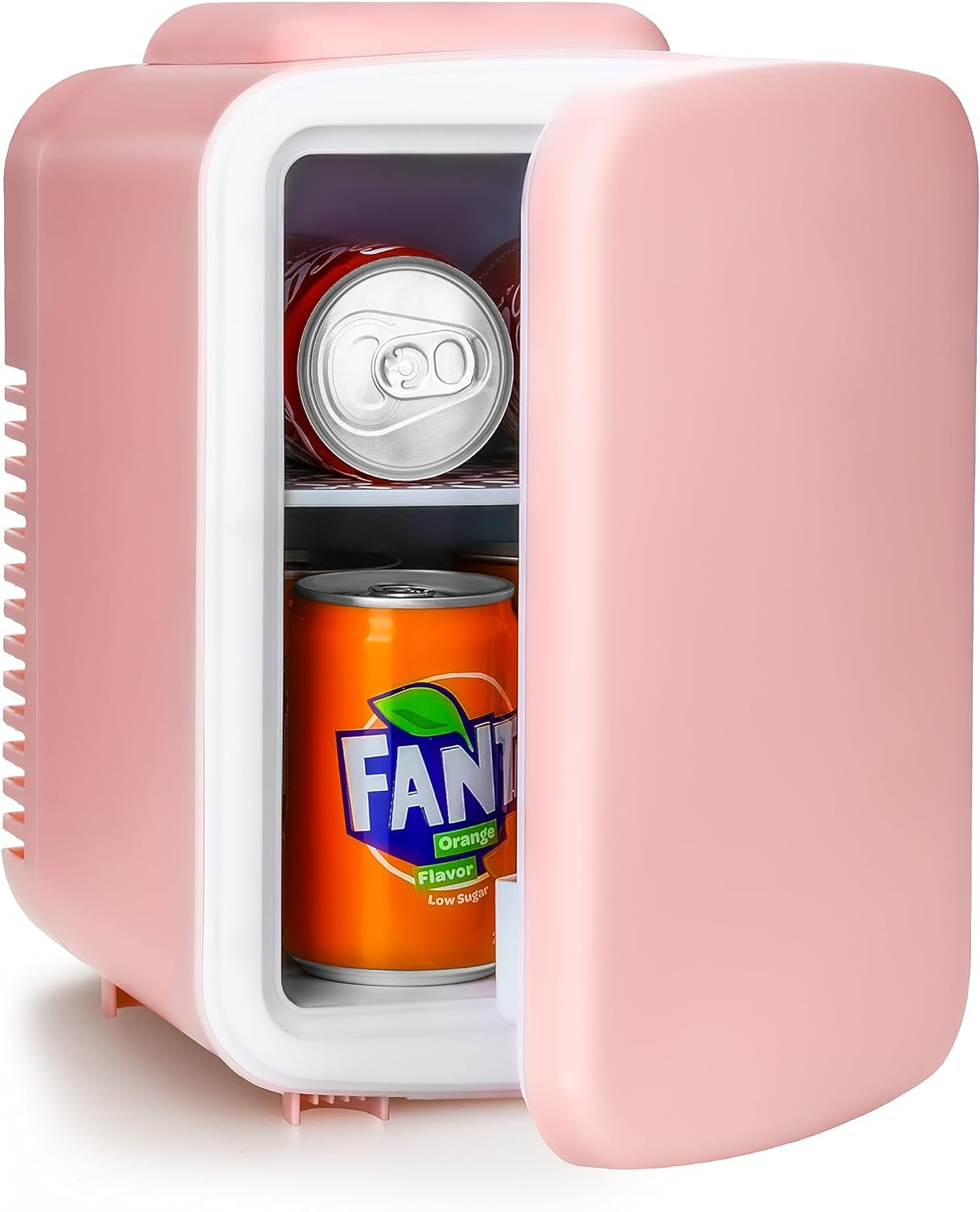 Simple Deluxe Mini Fridge, 4L\/6 Can Portable Cooler & Warmer Freon-Free Small Refrigerator Provide Compact Storage for Skincare, Beverage, Food, Cosmetics, Pink New