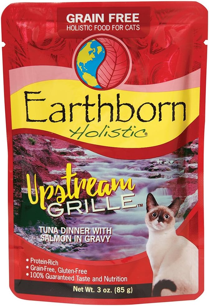 Earthborn Holistic Upstream Grille with Tuna & Salmon Grain-Free Wet Cat Food Pouches, 3 Ounce (pack of 24)