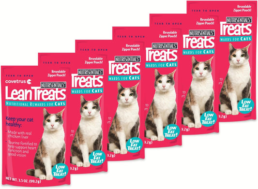 Covetrus Nutrisential Lean Treats for Cats - Soft Cat Treats for Small, Medium, Large Cats - Nutritional Low Fat Bite Size Feline Treats - Chicken Flavor - 6 Pack - 3.5oz