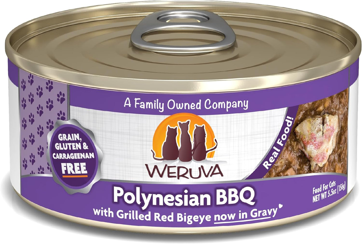 Weruva Classic Cat Food, Polynesian BBQ with Grilled Red Bigeye in Gravy, 5.5oz Can (Pack of 24)