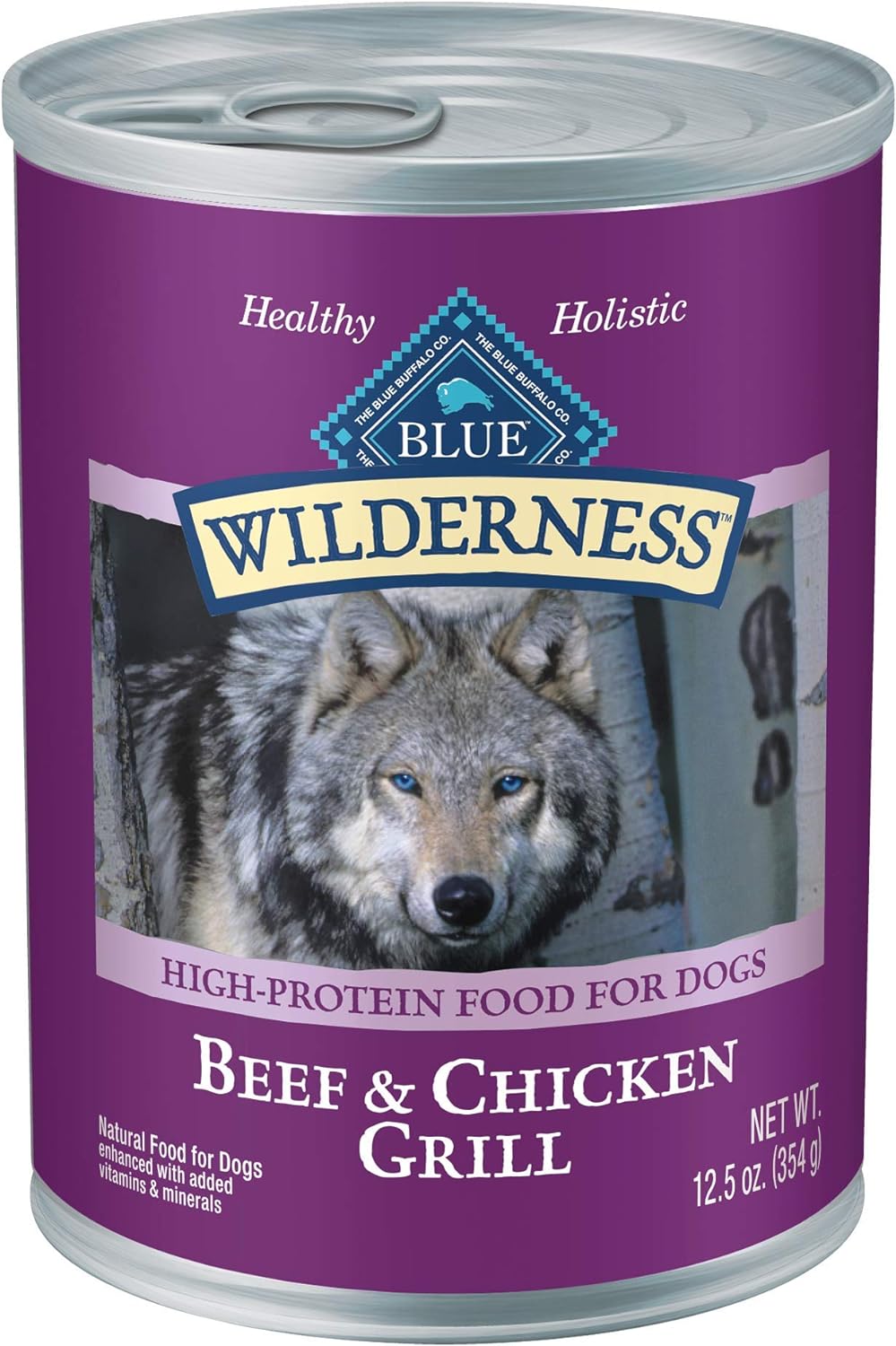 Blue Buffalo Wilderness Adult Wet Dog Food, High-Protein & Grain-Free, Made with Natural Ingredients, Beef & Chicken Grill, 12.5-oz. Cans, 12 Count