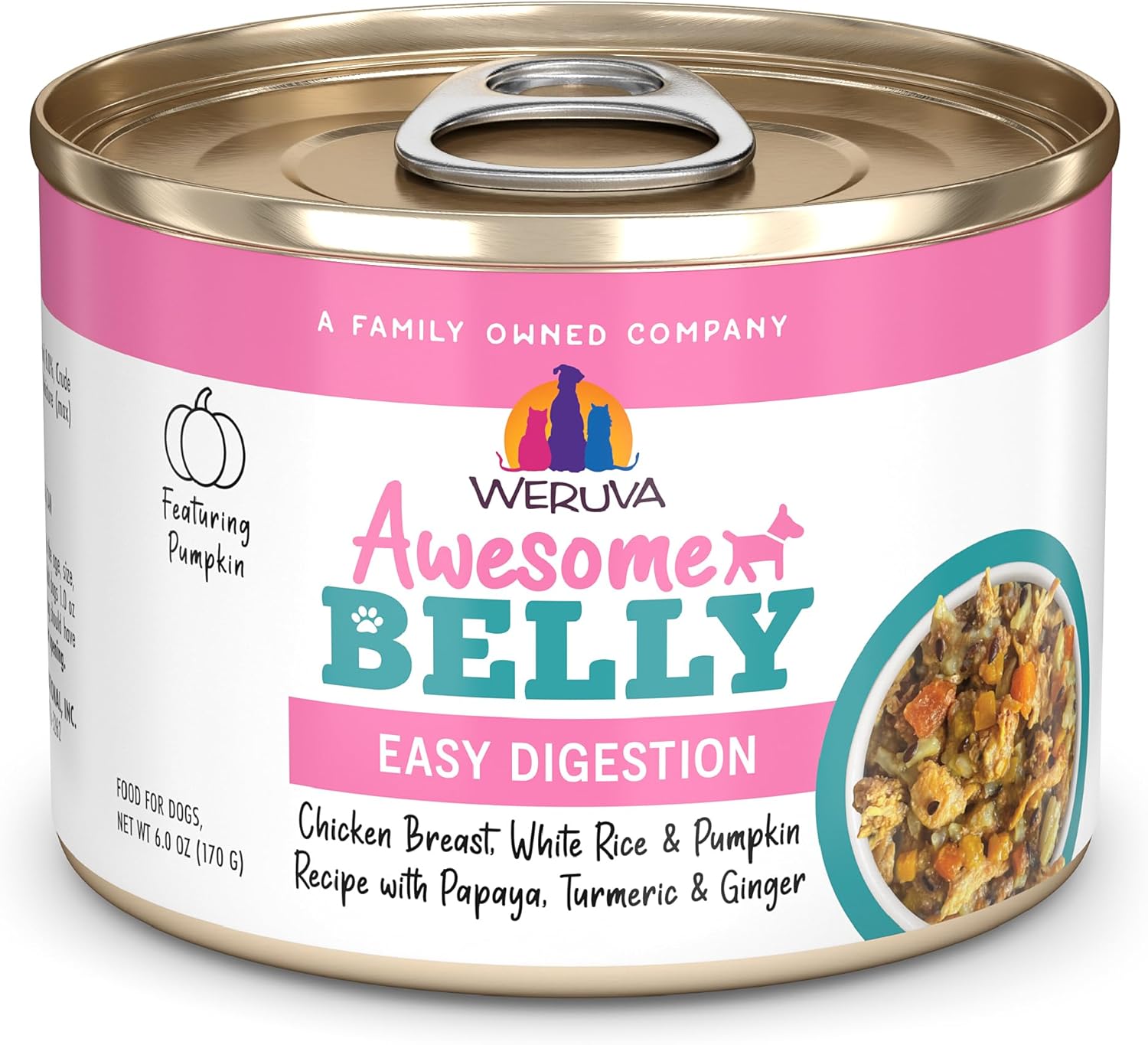 Weruva Awesome Belly, Chicken & Veggies, 6oz Can (Pack of 8)